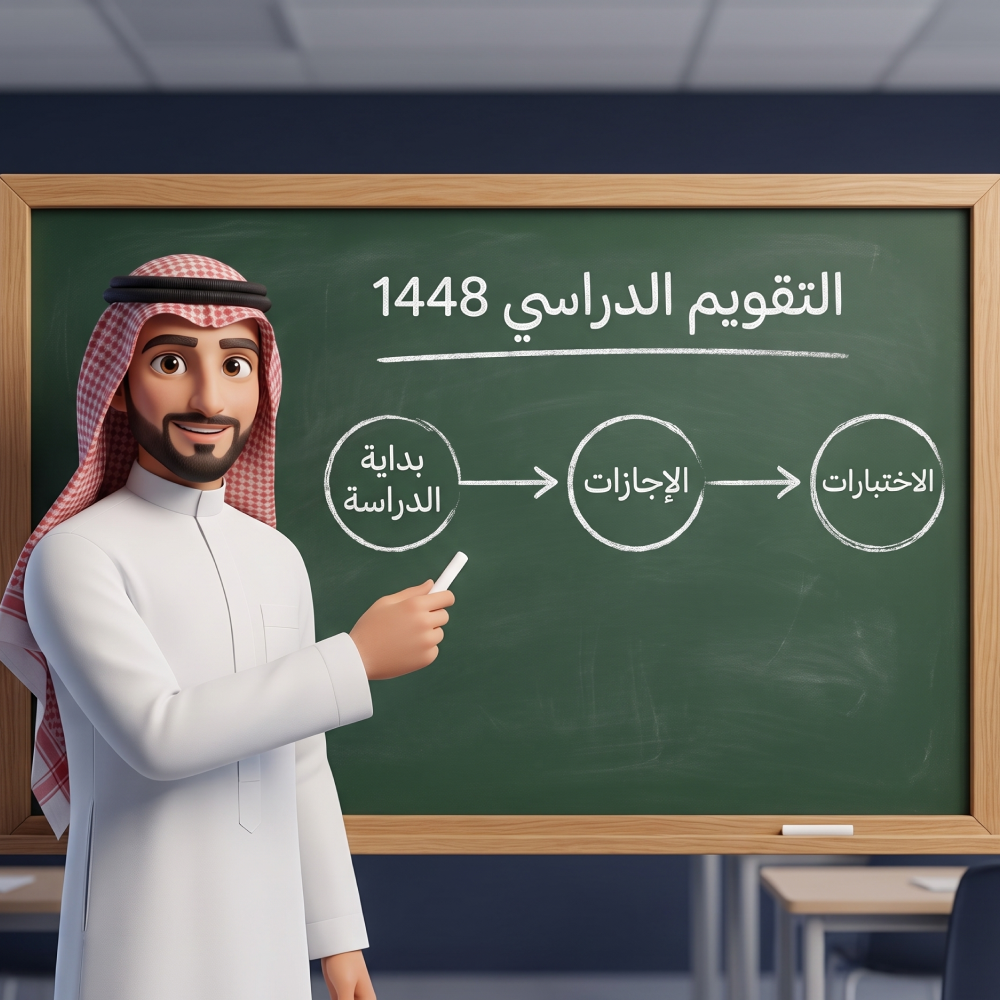 التقويم الدراسي ١٤٤٨ كامل: بداية الدراسة والإجازات والاختبارات
